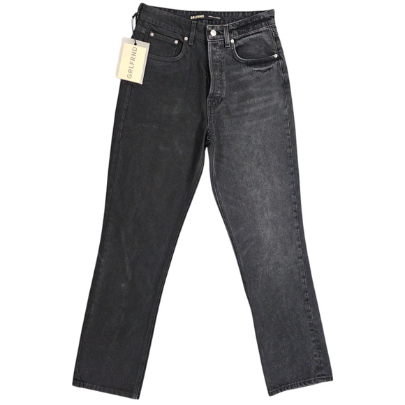 GRLFRND Jeans Womens Size 27 Black Karolina Cropped Contrast Legs Rocker Grunge - Picture 1 of 16